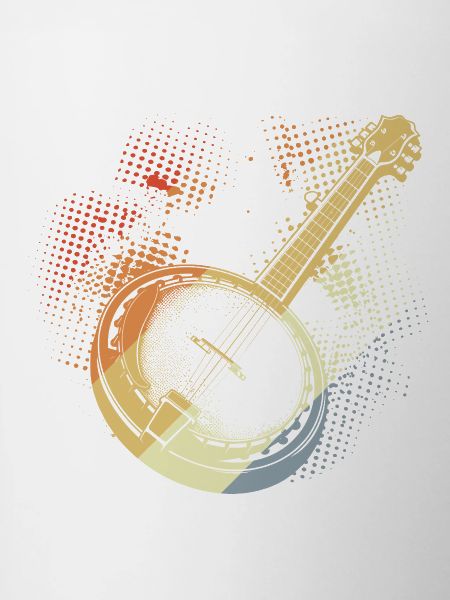 Banjo Drawing Retro