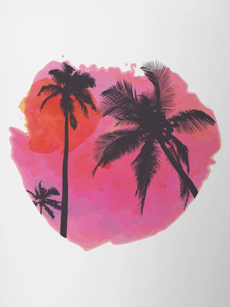 Tropical Sunset Palm Silhouette