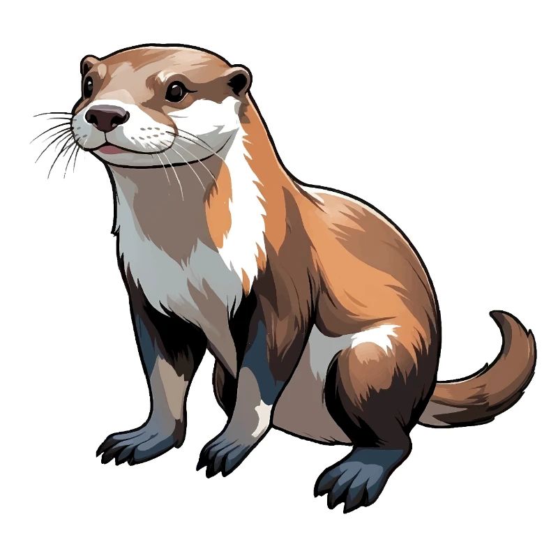 Loutre - Autocollant animal mignon