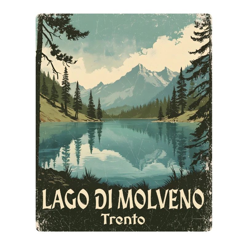 Lac de montagne rétro de Molveno
