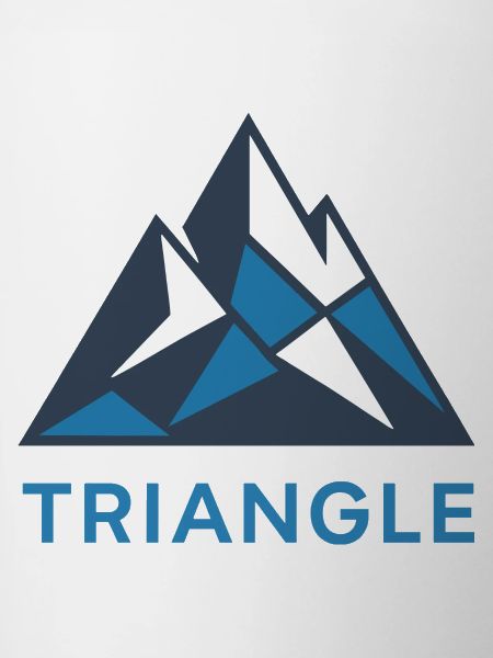 Geometric mountain motif with triangles