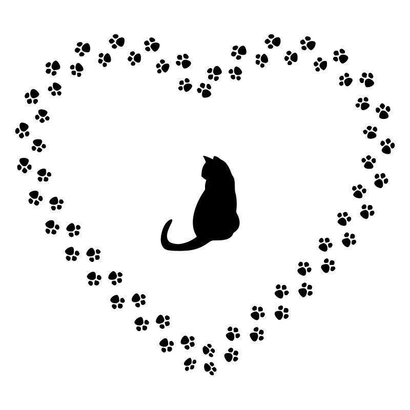 Katze mit Pfoten Herz