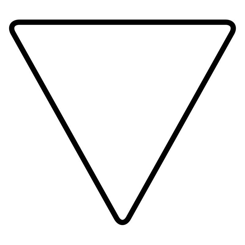 Triangle avec coins arrondis comme panneau d’avertissement