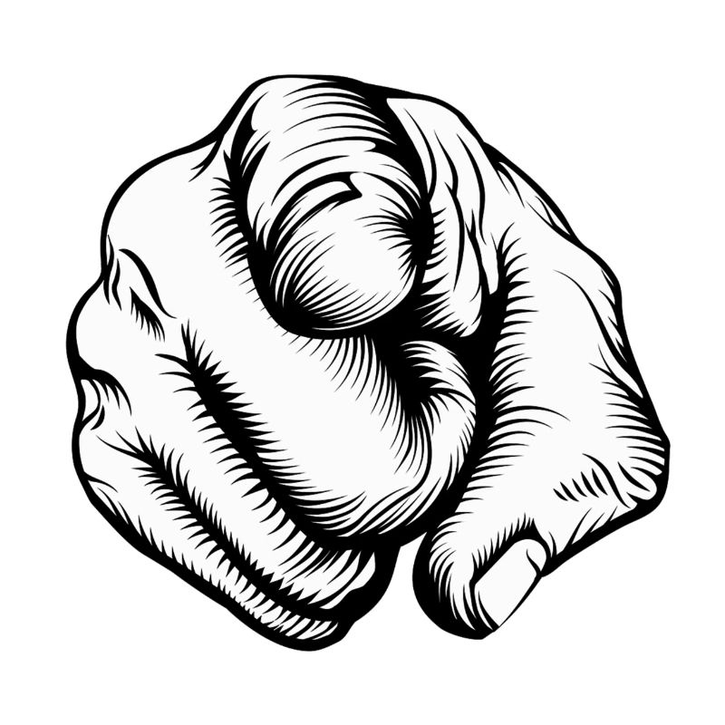 Index finger points at you