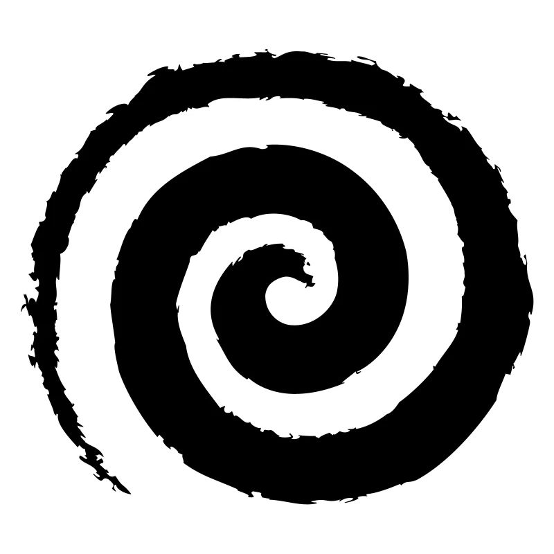 Schwarze Pinselstrich-Spirale