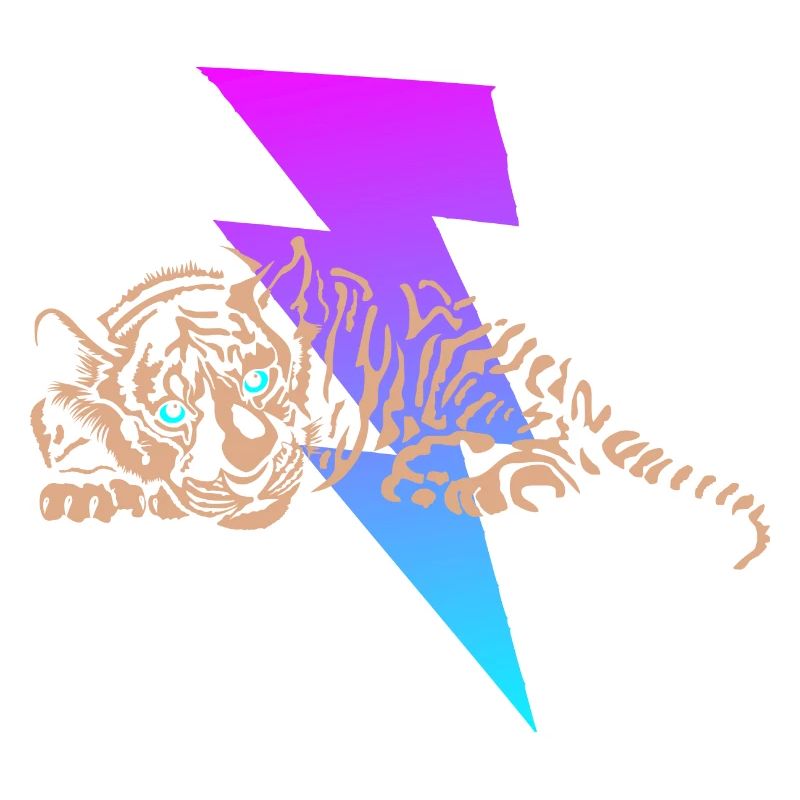 Petit tigre avec des éclairs