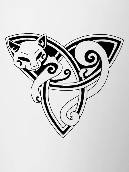 Celtic cat resting (black)