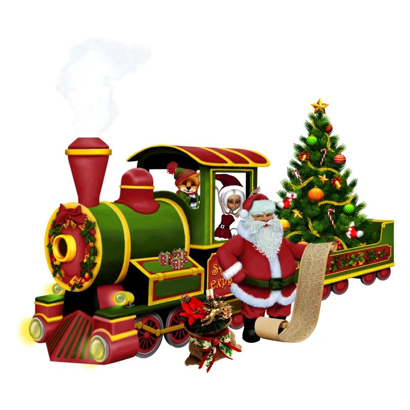Santa Claus with a train