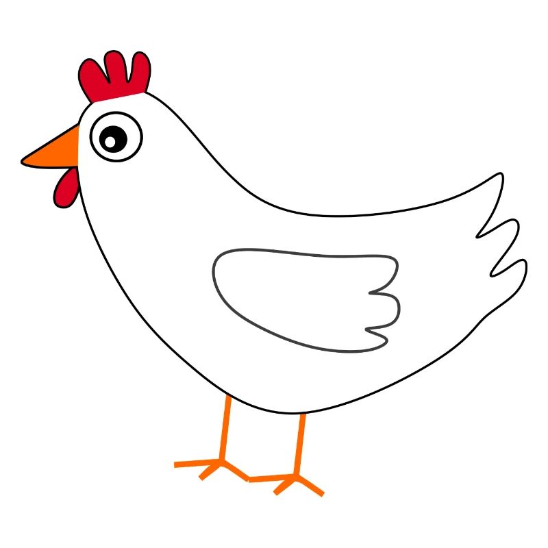 poulet blanc drôle