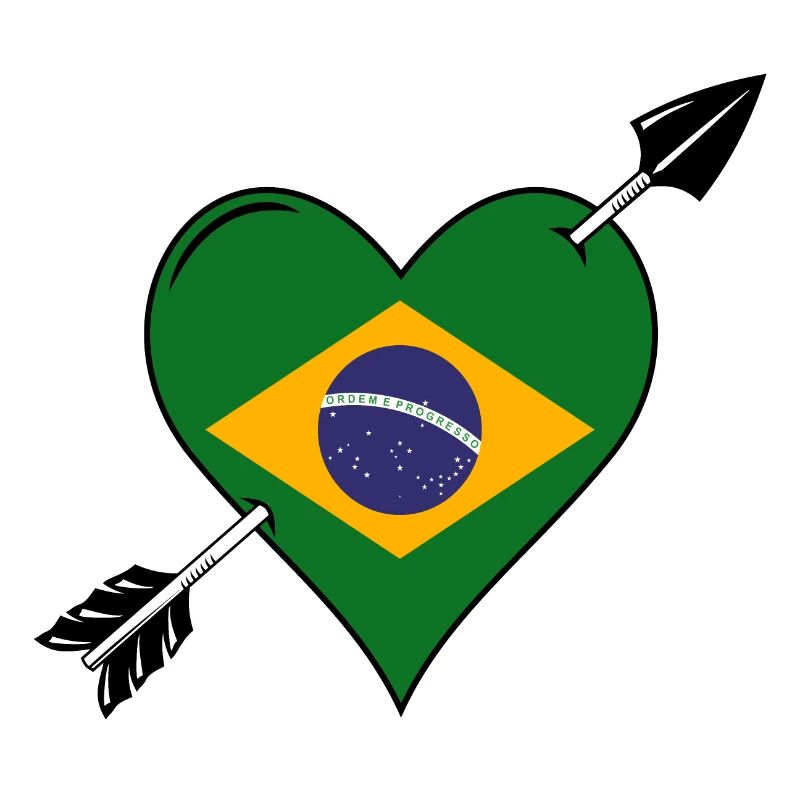 Brésil drapeau coeur amoureux