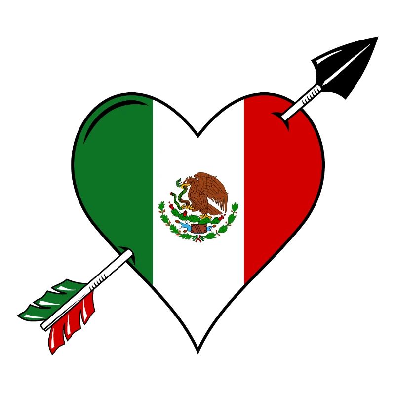 Mexiko Flagge Herz Liebe