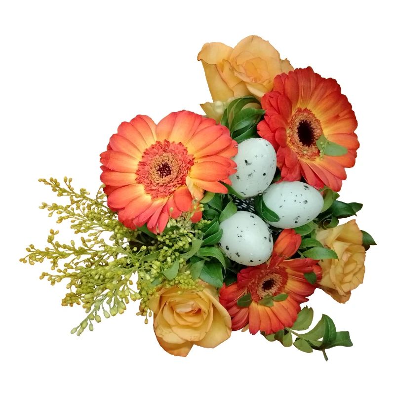 Blumenstrauß mit Ostereier Muster