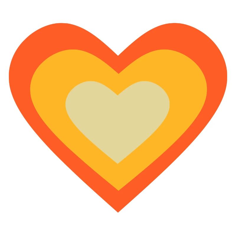 orange heart orange heart pattern retro 70s