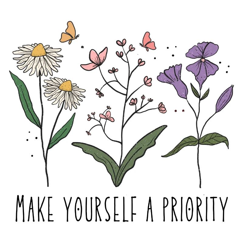 Vintage Retro Wildflowers Make Yourself a Priority