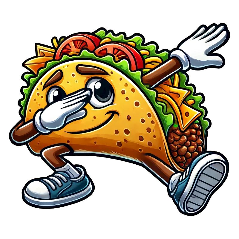 Cute Taco Cartoon Dabbing Dance