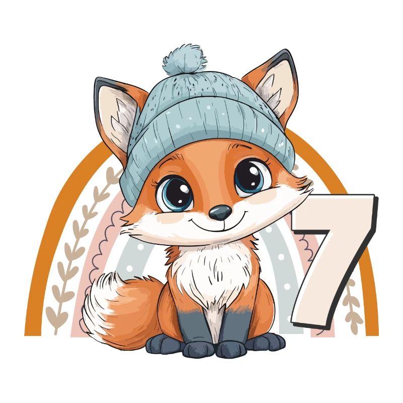 7ème anniversaire Renard Arc-en-ciel Mignon Mignon