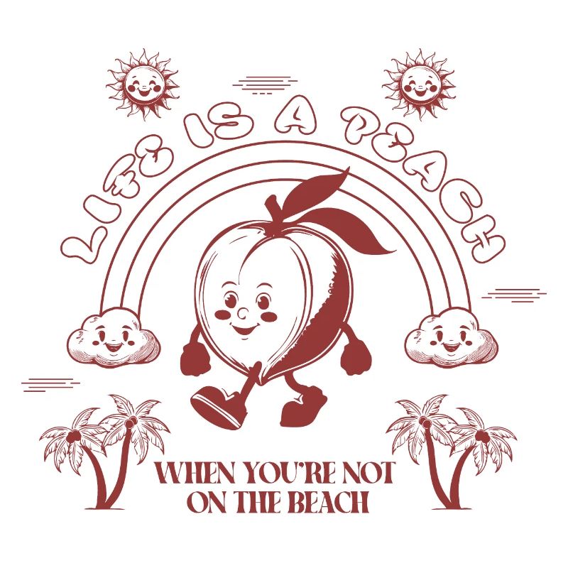 Life Is A Peach Retro Comic Style