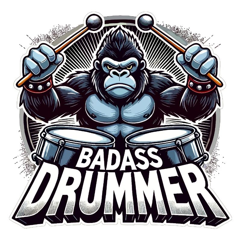Knallharter Schlagzeuger Gorilla cool Geschenk