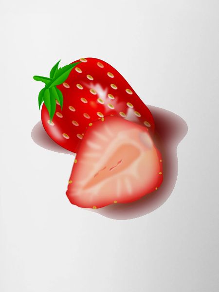 Strawberry Cutaway Illustration