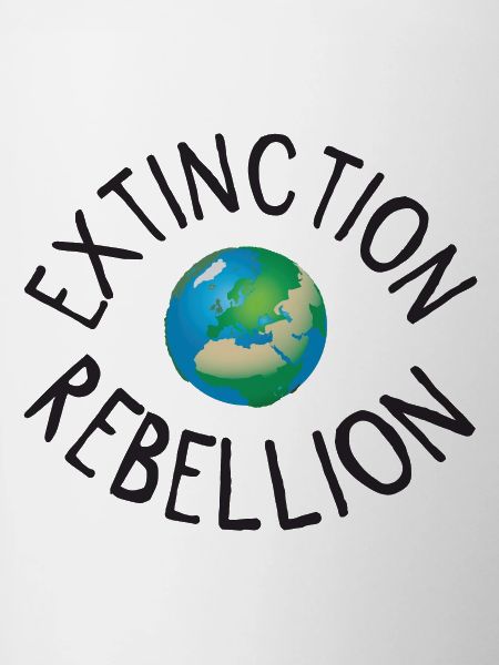 Extinction Rebellion Planet Earth black