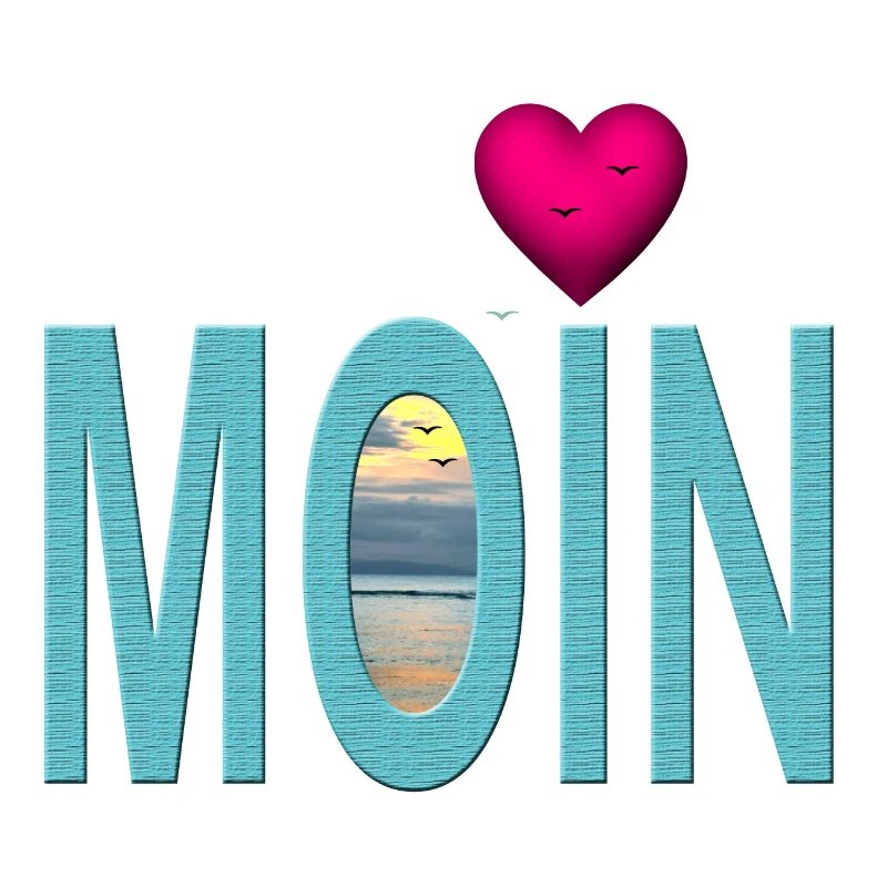 Moin Meer Holztextur mit Herz