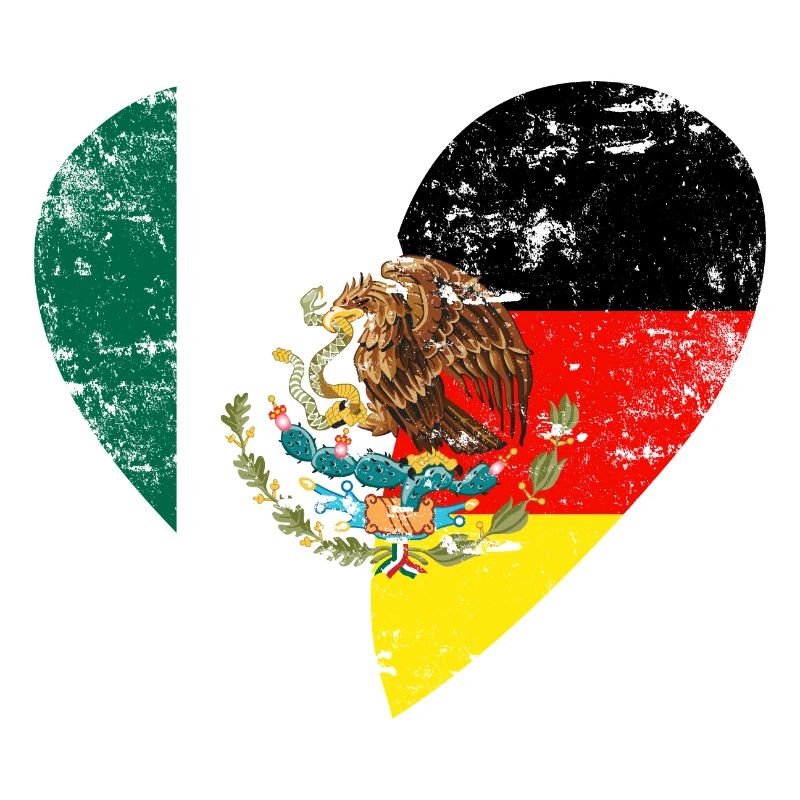 Mexique Allemagne Drapeau Cœur