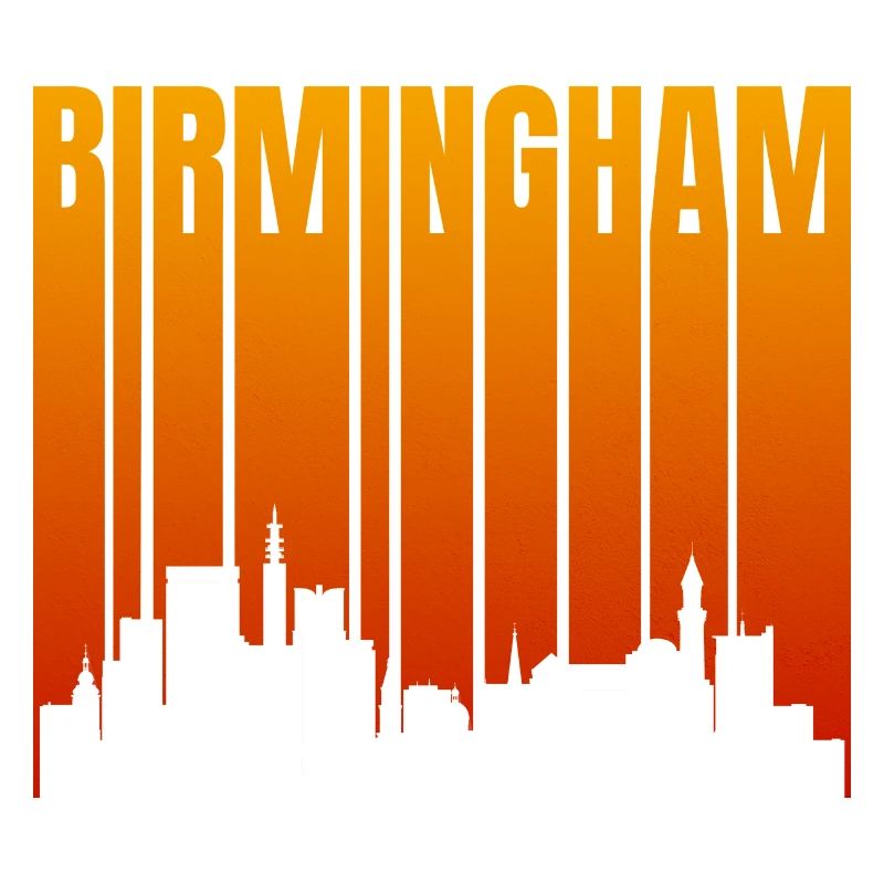 Birmingham Skyline Neon Stripes