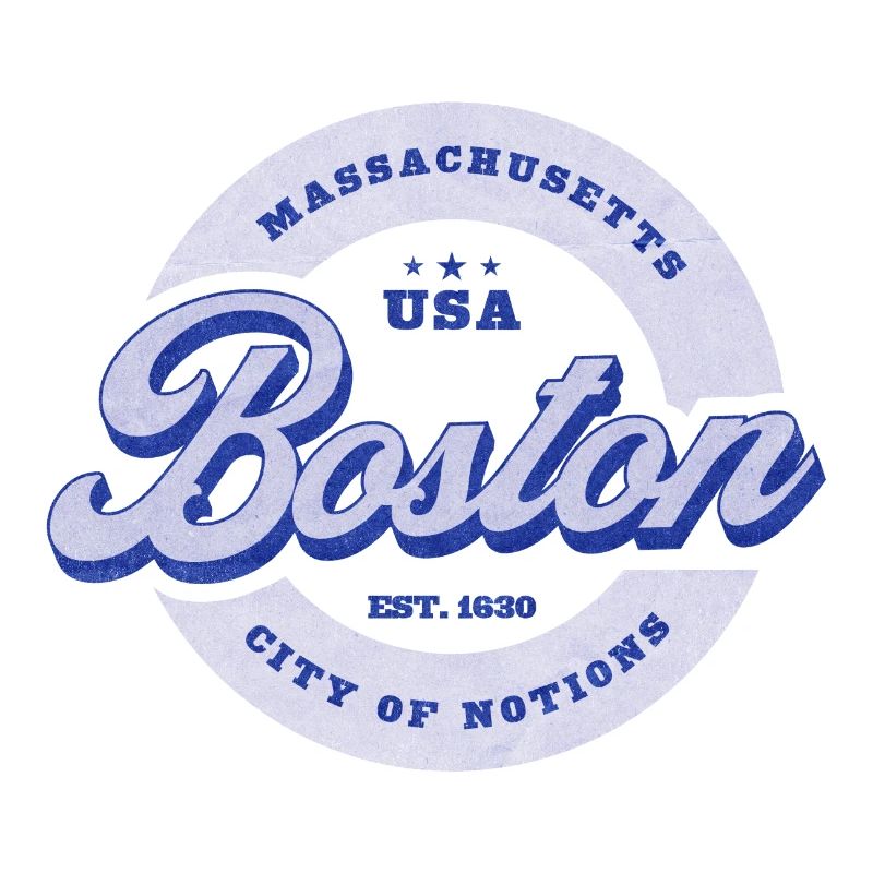 Badge de cercle de lettrage de Boston