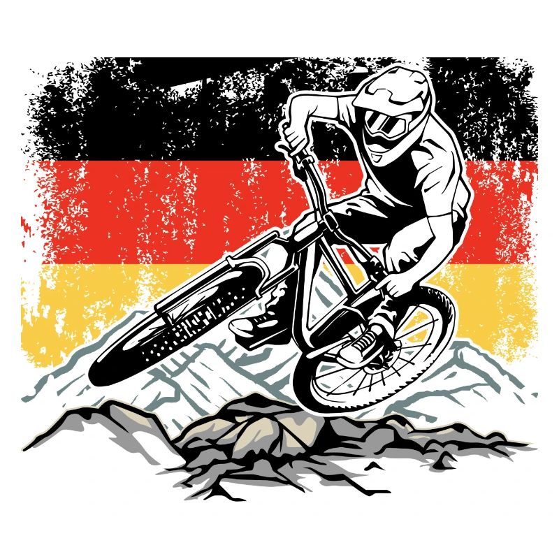 Coureur de descente sous drapeau allemand