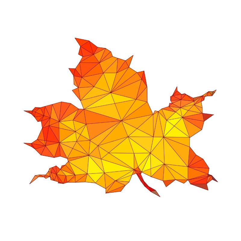 Polygonal Autumn Maple Tree Leaf Poly Art