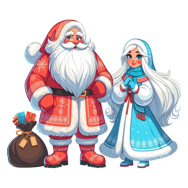 Ded Moroz Snegurotschka russischer Weihnachtsmann