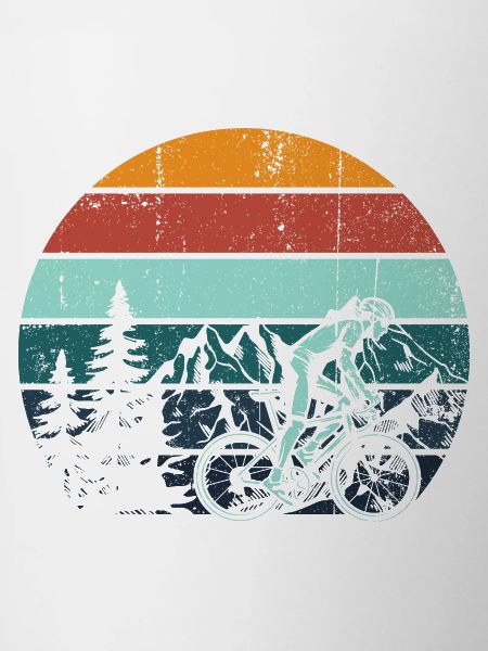 Retro Mountain Rider Sunset