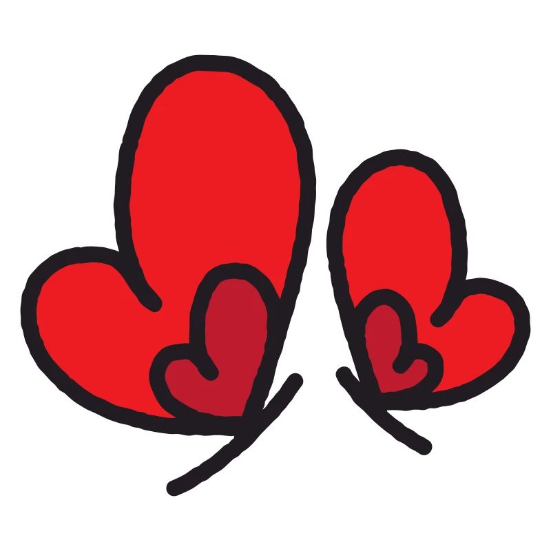 Two Red Hearts Outline