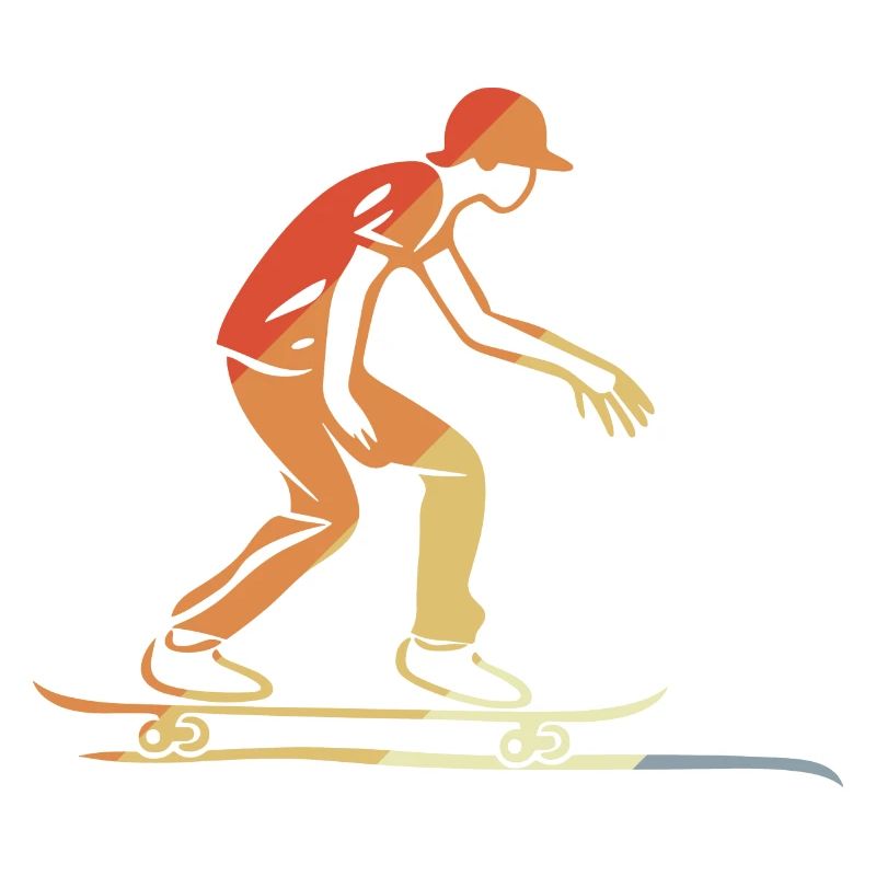 Skateboarder Graphique Rétro