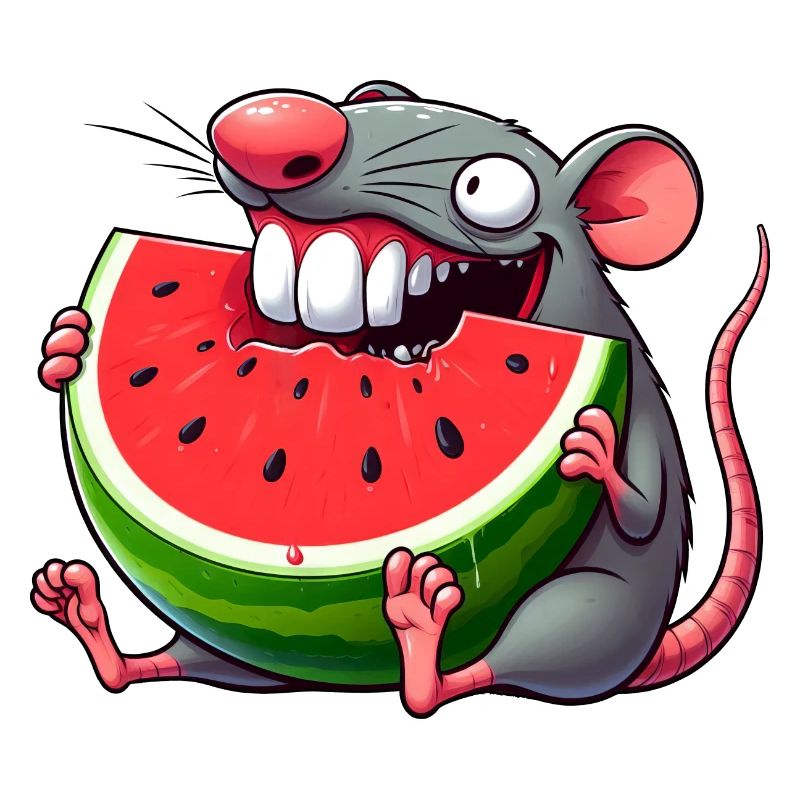 Cute Mouse Watermelon Summer Whimsical Whimsical