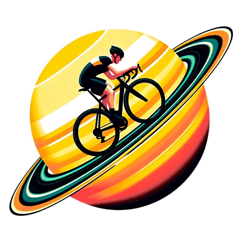 Cycliste sur Saturne