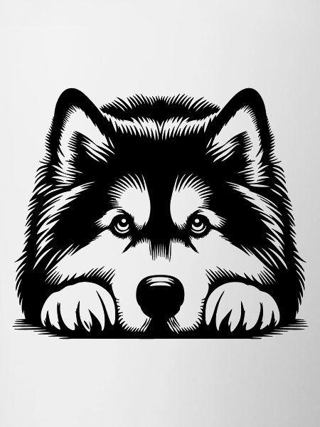 Alaskan Malamute Head with Paws