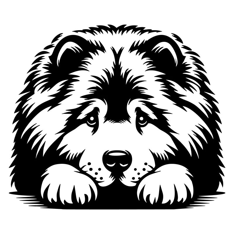 Tête de Chow Chow avec pattes