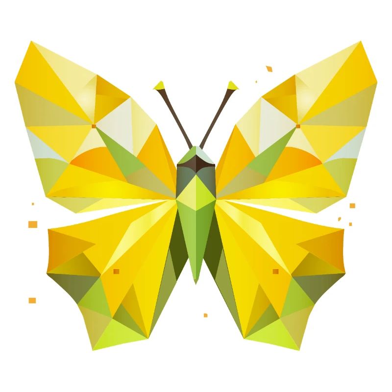 papillon citron jaune vif dans un style moderne