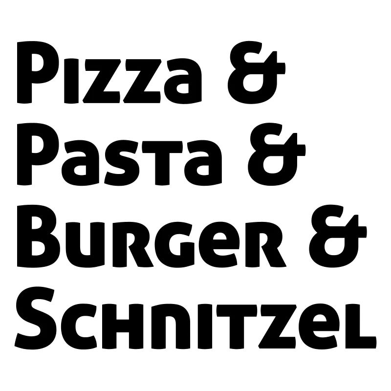 Pizza Pasta Burger und Schnitzel
