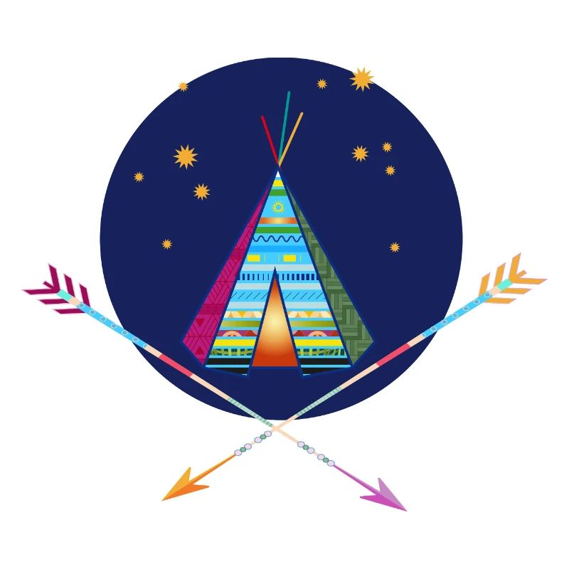 Tente tipi avec des flèches – symbole d’aventure