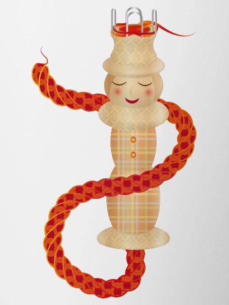 bezaubernde Strickliesel mit Strickschnur