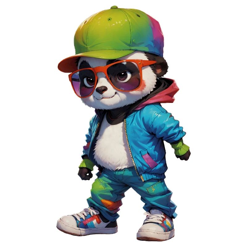 Mignon et cool adolescent panda ours garçon