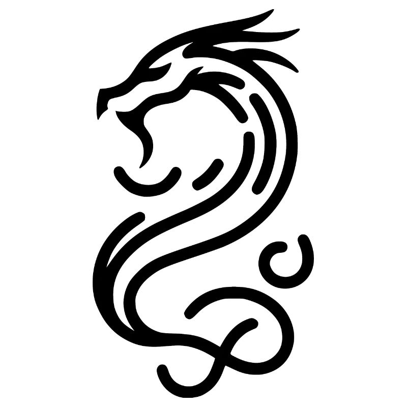 Dragon chinois, représenté dans l’art linéaire