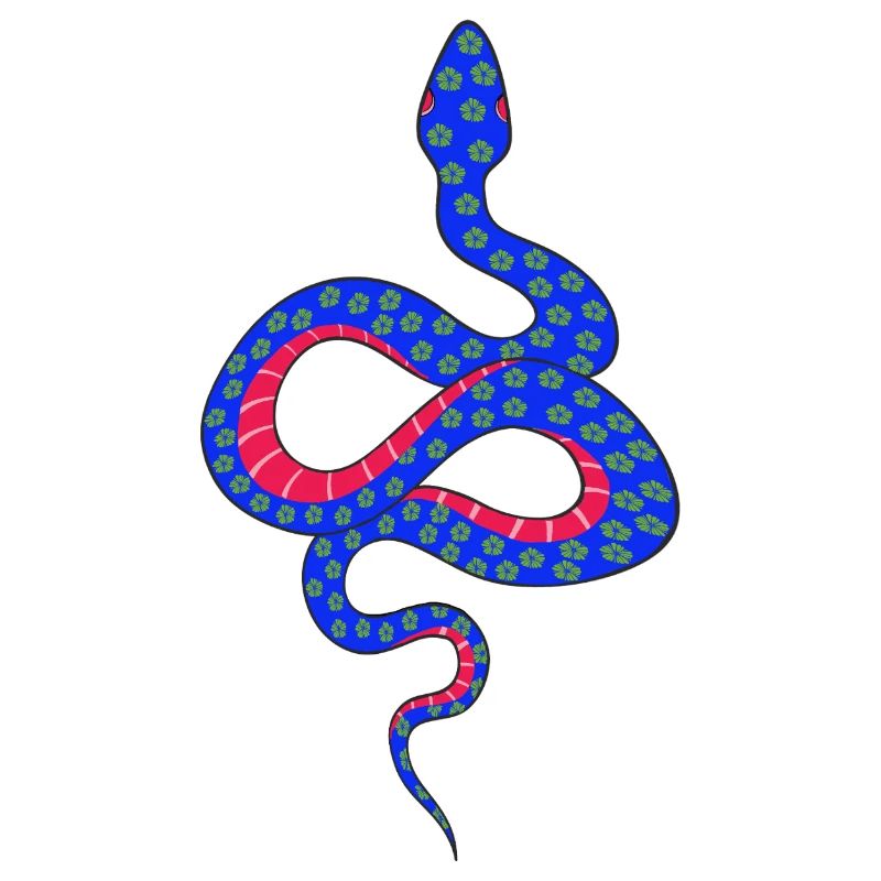 Blau-rote Blütenschlange