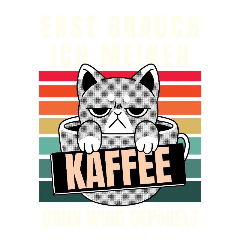 First I need my coffee Funny Coffee Cat
