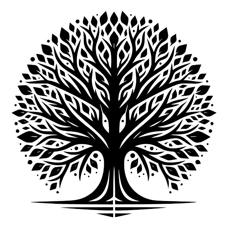 Meditative Lebensbaum Darstellung mit Ästhetik