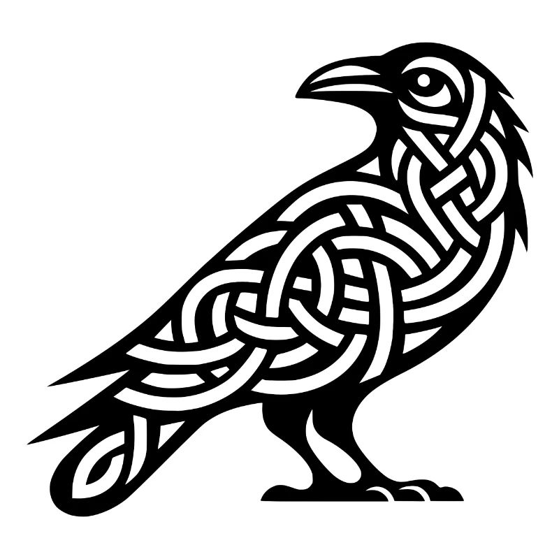Mysterious Raven Bird in Celtic Style