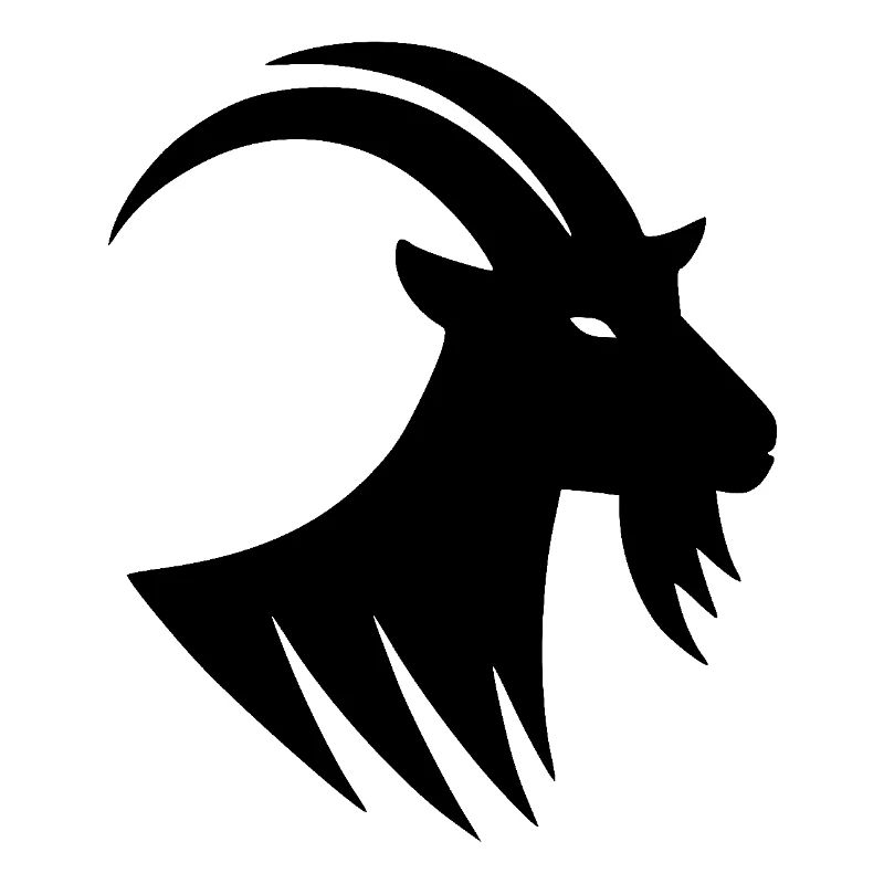 Portrait de silhouette de chèvre avec des cornes