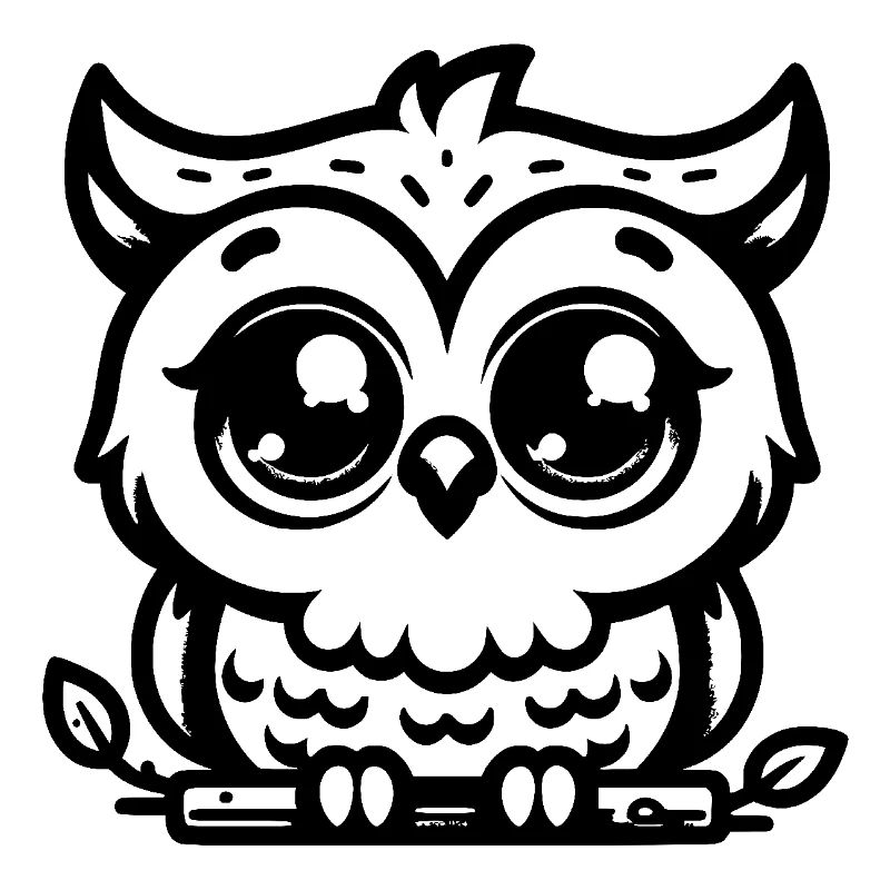 Conception de hibou mignon ludique avec de grands yeux
